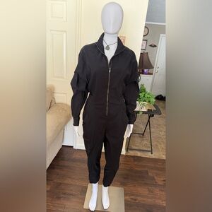 Athleta Black Zip-Up  Lenox Jumpsuit